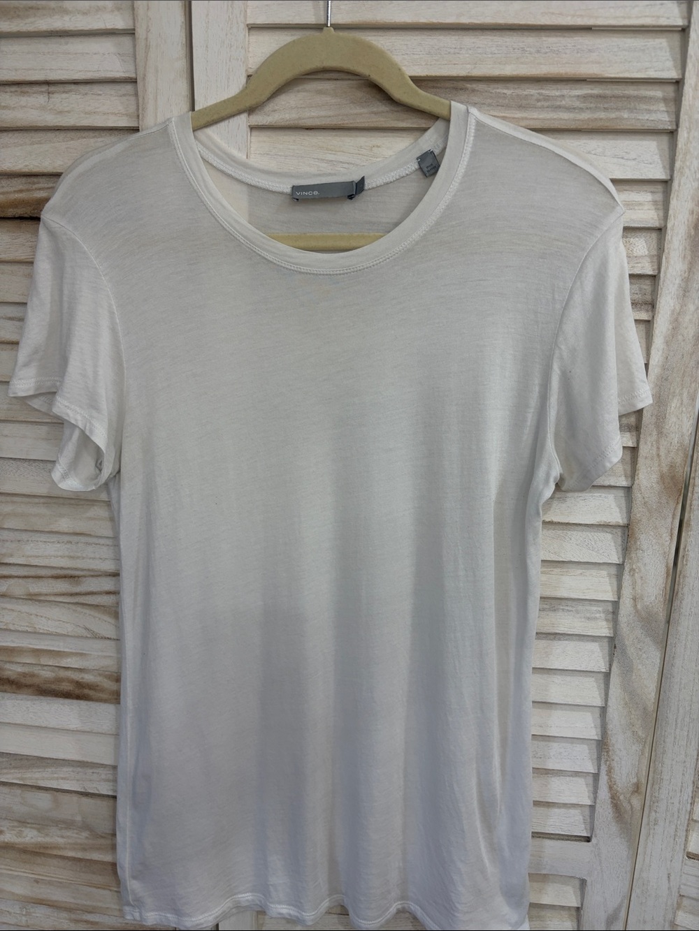 Vince Ivory Crew Neck Short Sleeve Tee